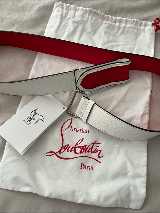 Christian Louboutin Other - Christian Louboutin White Leather Belt with Red Interior